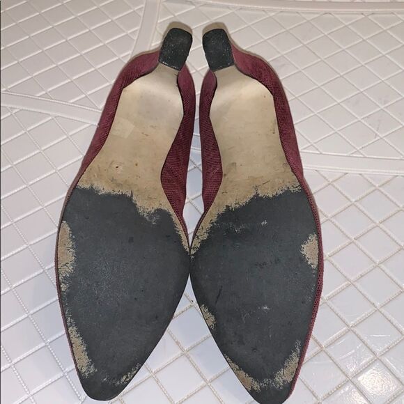 Vtg Andrew Geller "Wendy" wine colored caviar heels - Picture 5 of 7